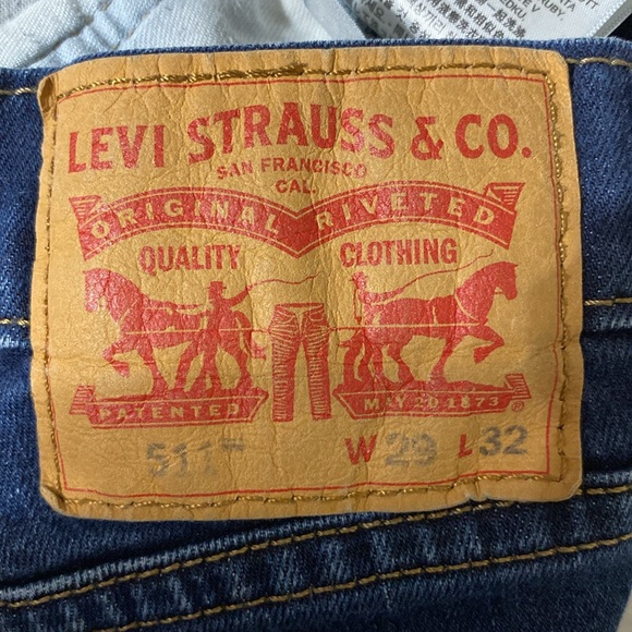 Vintage Levi 511 high waisted dark blue wash skinny jeans 511s - Picture 7 of 7